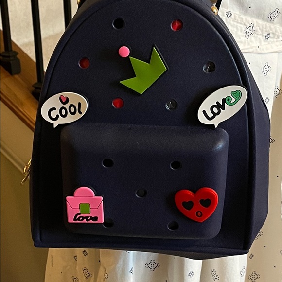 641-PRTT  New Silicone Backpack With Charms Lightweight Waterproof (Deep Blue) - Picture 7 of 15